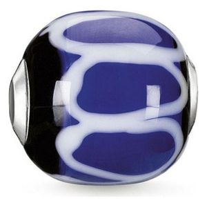 Thomas Sabo K0251-017-1 Szklany koralik Karma Czarny Niebieski Biały Srebro próby 925