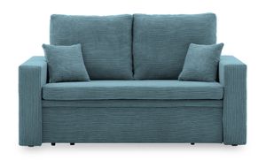 Sofa AIKIDO 150x85 - mit schlaffunktion - Farben zur Auswahl - modernen Sofa - mit Bettkasten - Moderner Cordstoff - Stoff POSO 026 Himmelblau