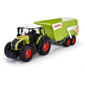 Dickie Toys - Traktor CLAAS s prívesom (64 cm) - veľký hračkársky traktor s voľnobežným mechanizmom pre deti od 3 rokov, poľnohospodárske vozidlo so svetlom a zvukom a mnohými funkciami