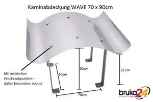 Massive Schornsteinabdeckung 70 x 90 cm Edelstahl Kaminhaube Kaminabdeckung Kaminblech Kamin