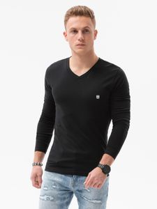 Ombre Clothing Herren Basic Langarm-T-Shirt Quirin schwarz L