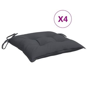 vidaXL Stuhlkissen 4 Stk. Anthrazit 40x40x7 cm Oxford-Gewebe