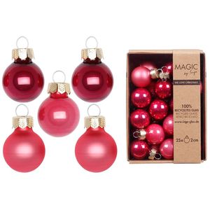 Weihnachtskugeln Glas 2cm 25 Stück - Gentle Pink