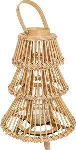 WANDERLUST DECO Braune Kerzenlaterne aus Bambus, T29x42h cm