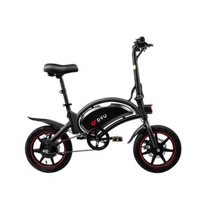 Elektrický bicykel DYU D3F - Výkon 250W Batéria 36V10Ah Dojazd 40KM Kotúčové Brzdy - Čierna