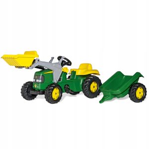 rolly toys Kid John Deere Trettraktor mit Schaufellader und Anhänger, Maße: 161x47x55 cm; 02 311 0