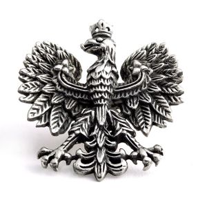 Polen Adler Kettenanhänger aus Edelstahl polnisch Anhänger Kette Schmuck, Farbe:Silber