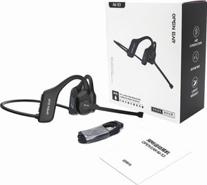 Kommunikations-Open-Ear-Kopfhörer mit Mikrofon, Air X3-Leitung Kopfhörer Bluetooth 5.2, IP55 wasserdicht für Sportbüro-Anrufe