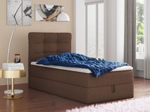 Boxspringbett Best Mini mit Bettkasten und Matratzentopper - Einzelbett mit Bonell-Matratze und Topper, Polsterbett, Bett, Schlafzimmer (Braun (Inari 24), 100 x 200 cm) Boxspringbett Best Mini mit Bettkasten und Matratzentopper - Einzelbett mit Bonell-Matratze und Topper, Polsterbett, Bett, Schlafzimmer (Braun (Inari 24), 100 x 200 cm)