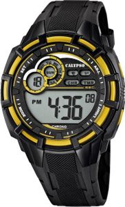 Calypso Armbanduhr Herren Digital Chrono schwarz/Gelb 10 ATM K5625/6