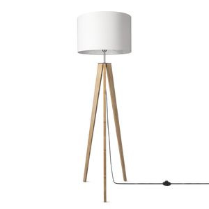 Tischleuchte Dreibein Nachttischlampe Stehlampe E27 Stoff Lampenschirm Uni