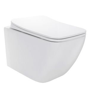 i-flair Cube Design Hänge WC spülrandlos Toilette inkl. WC Sitz mit Softclose Absenkautomatik + abnehmbar