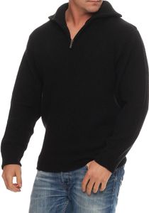Cocain underwear Herren Arbeitspullover Troyer Isländer Schurwolle, Farben:Schwarz, Gr.:54