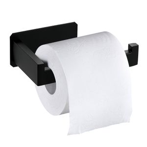 Toilettenpapierhalter, Toilettenpapierrollenhalter Selbstklebender Hygienepapierhalter aus Edelstahl für Küchen und Badezimmerpapierhalter, Schwarz