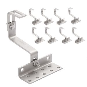 NuaSol - NuaFix 8x Dachhaken Photovoltaik Solarmodule - verstellbar, edelstahl