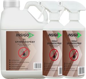 INSIGO 5L + 2x500ml Anti Spinnenspray Spinnenmittel Spinnenabwehr gegen Spinnen-Bekämpfung Spinnen vertreiben Schutz Zecken Ungeziefer