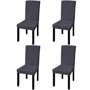 vidaXL Stretch Chair Covers Straight 4 ks. Antracit
