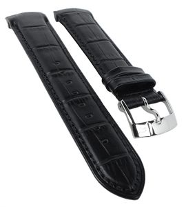 Jaguar | Uhrenarmband Leder schwarz Krokoprägung für Modell J682 J683