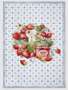 Geschirrtuch Erdbeeren, Geschirrtücher, Mitbringsel Geschenkidee Tuch, Erdbeere Obst Früchte