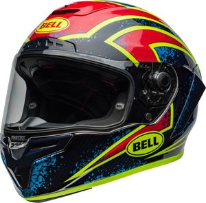 Bell Race Star DLX Flex Xenon Helm, schwarz/rot/gelb, M (57/58)