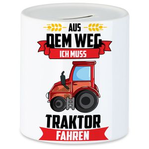 Aus dem Weg ich muss Traktor Fahren Spardose Trecker Fans Geschenkidee Jungs Bauern