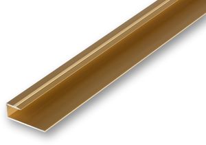 (9,26EUR/m) Einschubprofil von 14 - 16 mm Belagstärke 900 mm lang goldfarben Abschlussprofil für Hartböden U-Profil