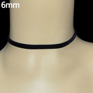 Damen-Halskette aus schwarzem Samt, Gothic-Halskette, schlichter Retro-Schmuck, Weihnachtsgeschenk-Schwarzer Samt 6mm