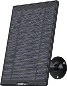 COOAU Solarpanel mit Schnittstelle Micro-USB 3M Kable für Sicherheitskamera Akku