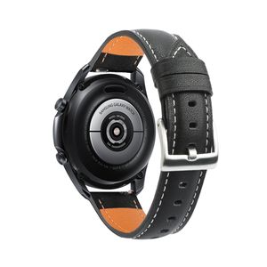 INF Armband Leder Lederarmband Kompatibel mit 41mm Samsung Galaxy Watch 3 Schwarz