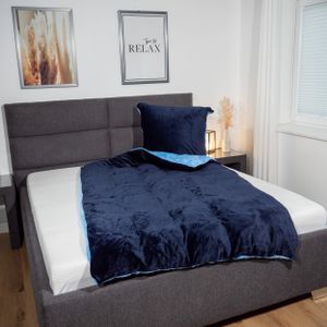 Wendebettwäsche Cashmere Touch - extra weich und warm 135 x 200 cm blau Wendebettwäsche, blau-navy