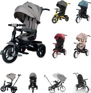 Lorelli Tricycle Jaguar 4 in 1 Schiebestange Sitz drehbar, verstellbar, Faltdach dunkelgrau