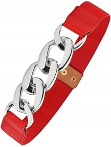 Damen-Gürtel - Eleganter Style - Flexibler Komfort - Metallakzente - Stilvolle Dehnbarkeit - Rot - Hochwertiges Material