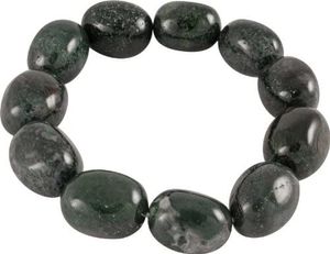 Edelstein-Armband, Moosachat, Nuggets 12 x 16 mm