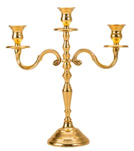 Kerzenständer 3-armig in Gold Kerzenleuchter 31 cm