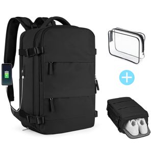 Reiserucksack wasserdicht groß mit USB-Ladeanschluss für 15,6'' laptop, Rucksack Damen und Herren, Flugzeug genehmigt, Bonus: PVC-Kulturbeutel Reiserucksack wasserdicht groß mit USB-Ladeanschluss für 15,6'' laptop, Rucksack Damen und Herren, Flugzeug genehmigt, Bonus: PVC-Kulturbeutel