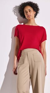 Street One Kurzarmshirt 'Shirt in Unifarbe', A323153, glory red, Gr. 40