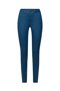 Esprit High-Rise-Hose im Slim Fit aus Kunstleder, petrol blue