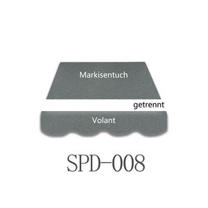 Vana 4x3m Markisenstoff Markisenbespannung Markisentuch mit Volant SPD008