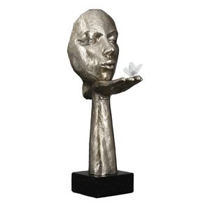 Casablanca by Gilde Dekofigur Skulptur Desire antik-silberfarben H. 34 cm,89314
