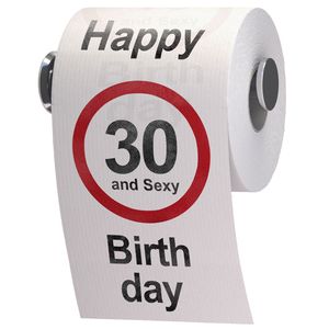 Lustiges Fun Klopapier zum 30. Geburtstag Toilettenpapier Geschenkartikel Geburtstags-Dekoration "30 und Sexy!"