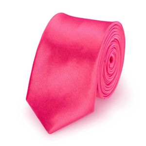 Krawatte Pink slim aus Polyester einfarbig uni schmale 5 cm