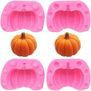 2 Paare 3D Mini Halloween Kürbis Silikon Fondant Form, Silikonform Für Thanksgiving Weihnachtssüßigkeiten Backen Kuchendekoration Seifenherstellung Schokolade Kerze