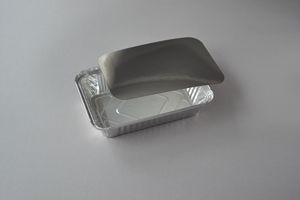 100 Stück Aluschalen R1L mit Deckel (212,6×147,6×40 mm), 865 ml