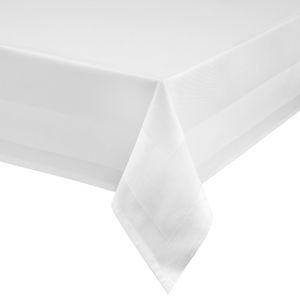Damast Tischdecke weiß mit Atlaskante bei 95°C waschbar - 100 x 100 cm