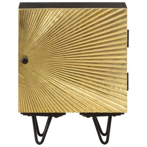 vidaXL Nachttisch mit Messing-Front 40x30x50 cm Massivholz Mango