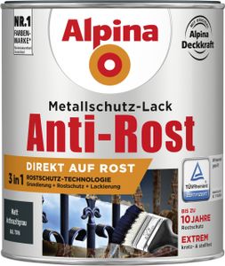 Alpina Rostschutzfarbe Anti Rost matt 750 ml RAL 7016 anthrazitgrau