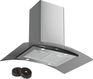 Klarstein Dunstabzugshaube 90cm, Abluft Dunstabzugshaube mit Spülmaschinenfestem Filter, LED-Beleuchtung & Touch Controls, Leise Abzugshaube mit 600 m³/h Luftstrom, Energieeffiziente Wandhauben