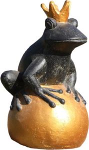 Schöner Froschkönig aus Steinguss Neu Frostfest Witterungsbeständig KA-FRGB-50