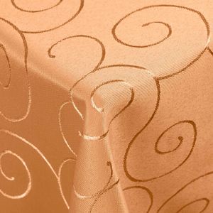 DecoHomeTextil Kringel Circle Tafeldecke Ornamente Damast Tischdecke Terrakotta Eckig 160 x 160 cm