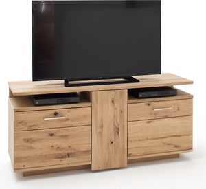 Massives TV-Lowboard 150cm SAMARA-05 Geräte-Schrank aus Asteiche Bianco massiv - B/H/T: 150/67/46cm
